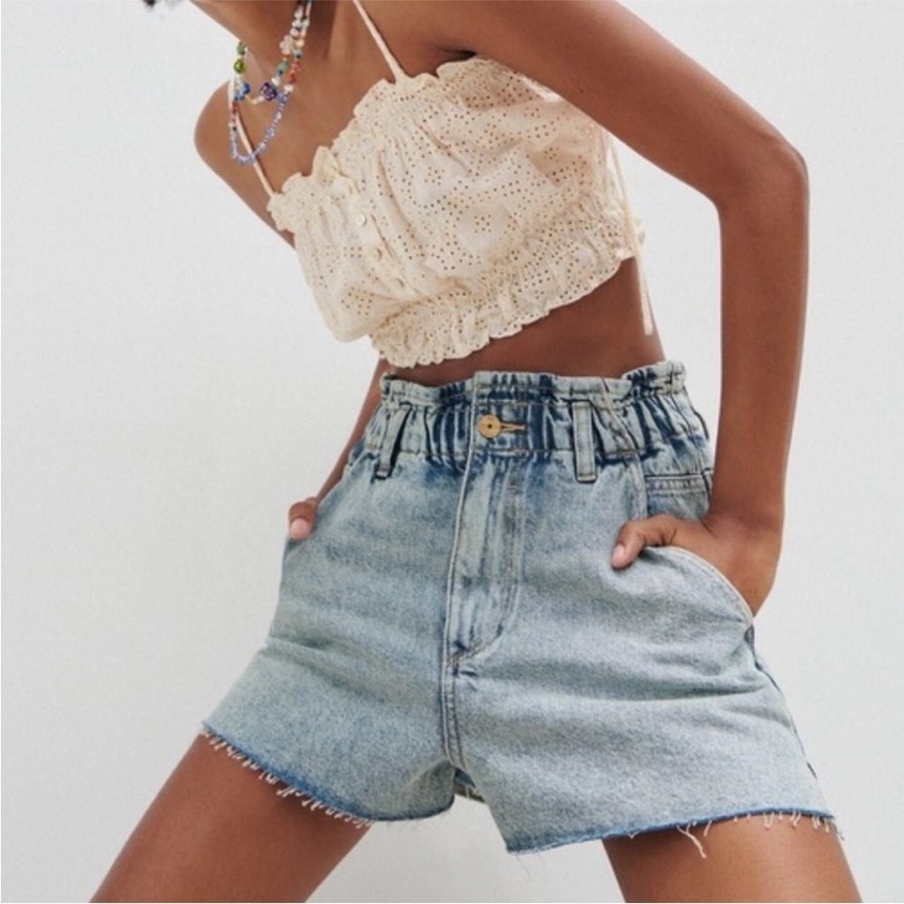 Zara High Waist Denim Shorts - Blue